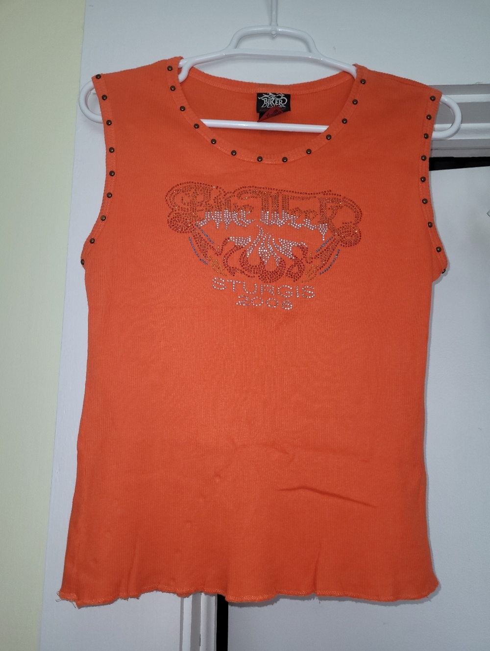 Vintage Sturgis Studded Sleeveless Top With Bling